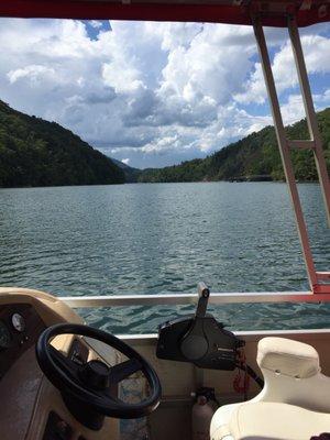 Beautiful lake Fontana from the boat