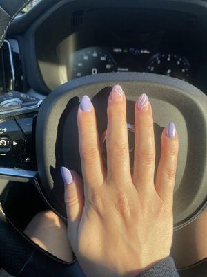 Gel manicure with simple design