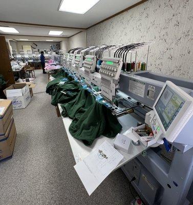 Atl Embroidery's active machinery