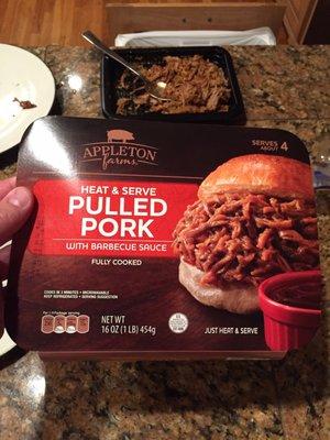 The pulled pork is super tasty for under $4 and makes 4 large sandwiches.