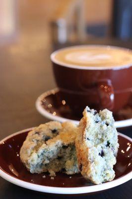 Latte & Blueberry Scone