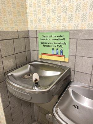 no water fountains! good!