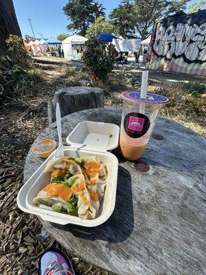 Outer Sunset Farmer's Market - steamed chicken momos