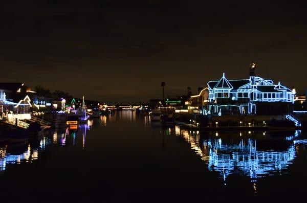 One of the many sparkling waterways in Huntington Harbour.