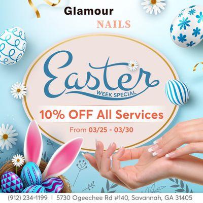 EASTER WEEK SPECIAL
10% OFF All Services 03/25 - 03/30