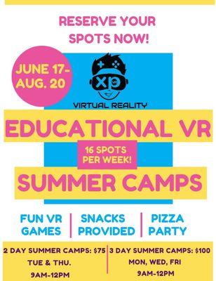 Our Educational Virtual Reality Summer Camps are getting close! Come be a part of the funniest summer camp in San Diego this year!