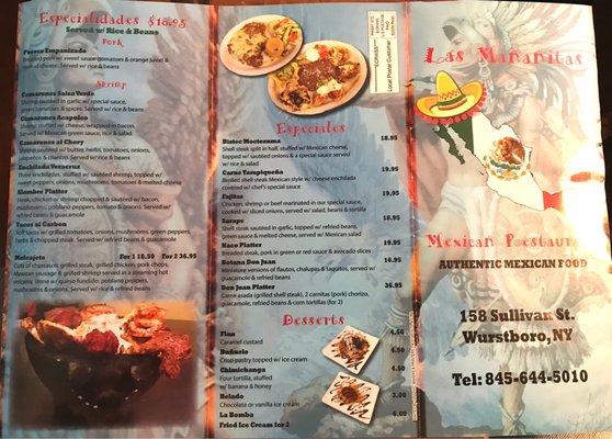 Take out menu