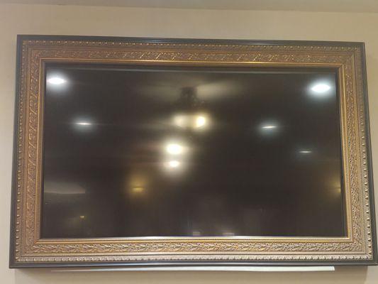 Guest TV in a picture frame (great decor idea) at Advanced Healthcare Oct 2019