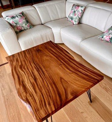 Koa coffee table made by Kini