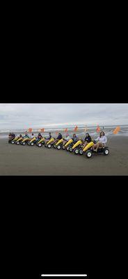 A great group of Girl Scouts enjoying a day on the beach on our Pedal Karts!