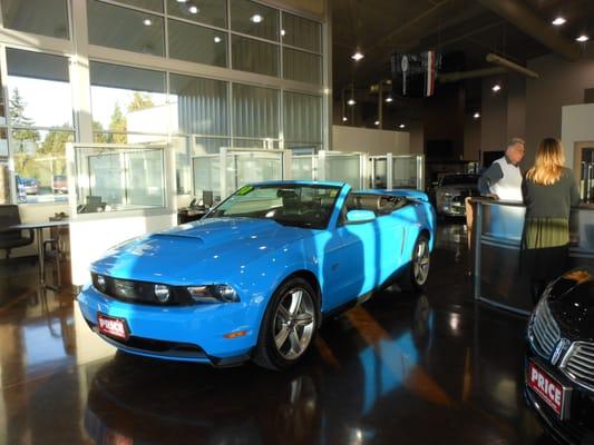 Mustang convertible in the showroom!