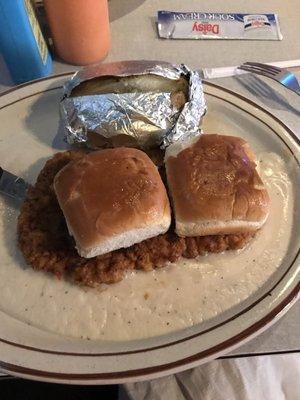 Chicken fried steak w/baked potato