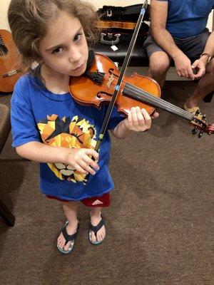 Yu-Ting with her violin student Sadie