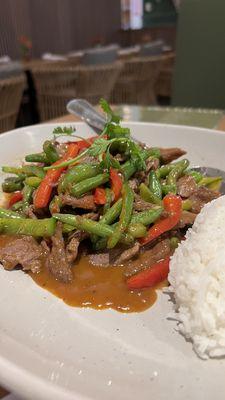 Stir fry beef, spicy