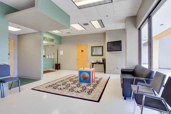 Reception area Dental Partners South Knoxville office