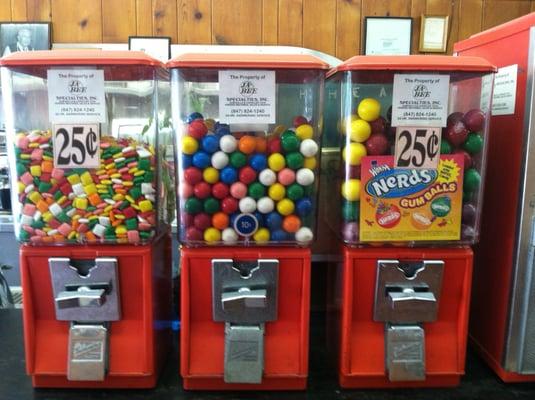 20 year old gumballs still in the machines.