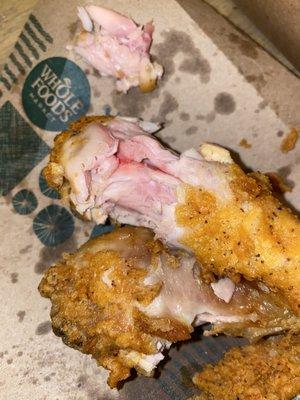 raw chicken from the hot bar . whole foods??? more like barely cooked foods.