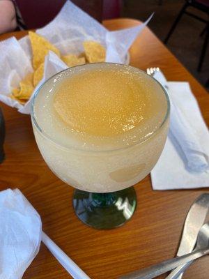 Frozen margarita, lime and peach.