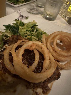 Best meatloaf! Savory & tasty. Terrific crispy onion rings.