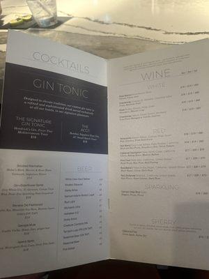 Drink Menu