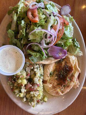 Gyro Sandwich, Hummus, Tabbouleh