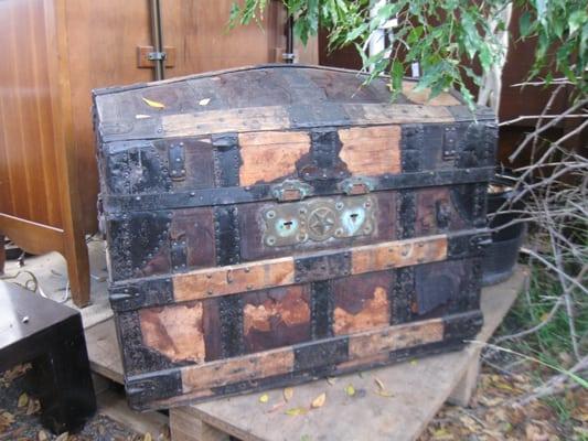 Distressed antique Nautical Trunk $85