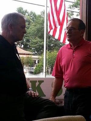 Marc Rainer entertained guests from his Hattiesburg High School Class by meeting and discussing his various books.