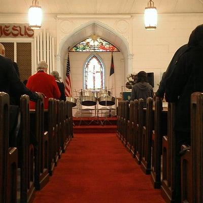 Worship at Vanderbilt Avenue Moravian Church.