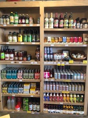 We sell local chocolate, tea and even bath bombs! We also have all of the mixers you will need