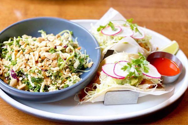 Fish tacos & kale salad