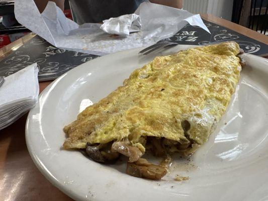 Mushroom and cheese omelette