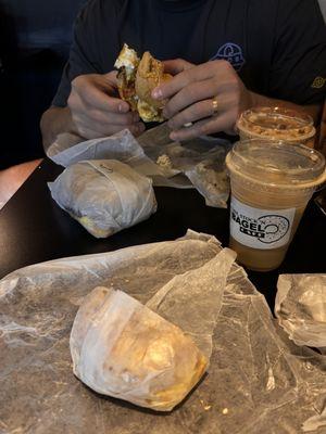 Breakfast Bagel & Iced Coffee