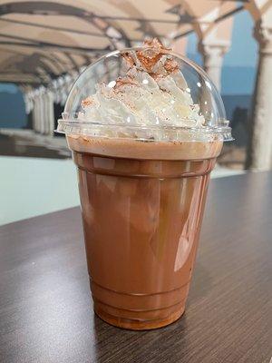 Iced mocha with whipped cream