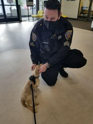 #WatsonTheDox visiting the new SF Police Credit Union location IG: WatsonTheDox