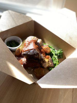 Braised Short Ribs with Gremolata, Broccolini, and Parmesan Polenta