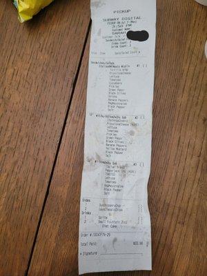 Receipt for proof