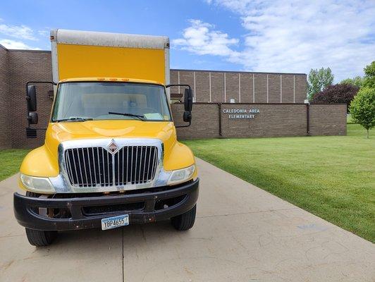 Moving a wing of an elementary school.  No job too big for us.