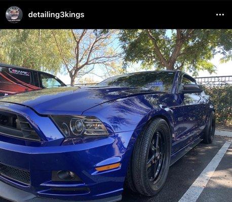 2013 mustang GT deep impact blue freshly washed by 3kings