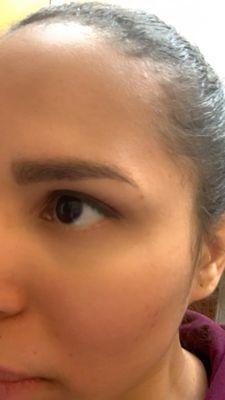 Eyebrow tinting outcome