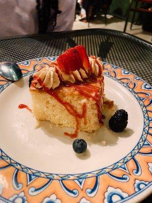 Tres Leches Cake - a little disappointing, had nice cinnamon aroma but texture was a bit too gritty for a cake.