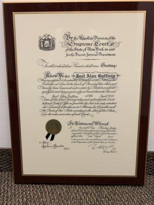 New York Attorney Scroll