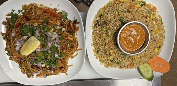 Chicken chowmein , chicken fried rice