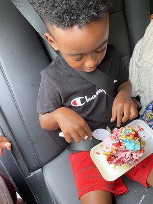 My son loved his ice cream! And it was exactly what he wanted