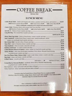 Lunch menu, p1/2