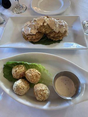 Fried Green Tomatoes and Deep Fried Pimento Cheese