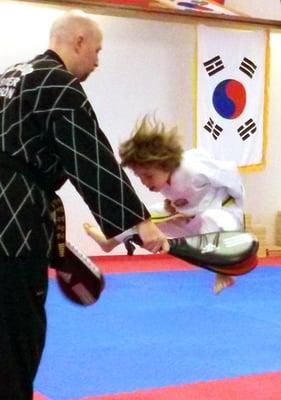 Jump kicking in Taekwondo