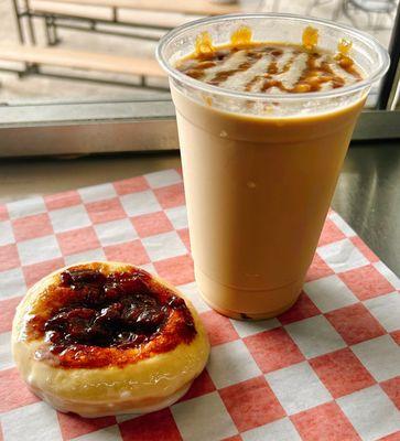 Caramel latte and kolache