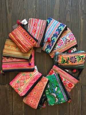 One of a kind Tibetan textile bags.