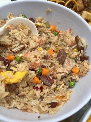 Yang Chow fried rice, little mushy