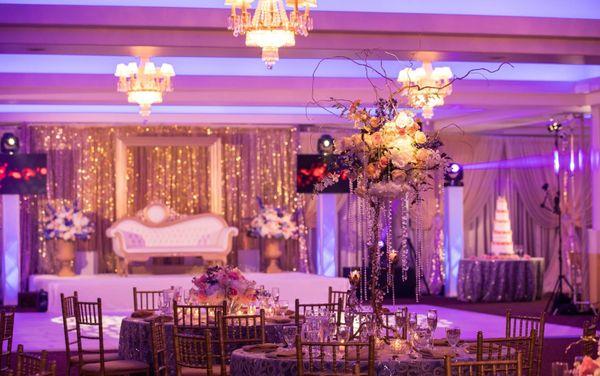 Reception Setup at Flamingo Palace in Sacramento, CA